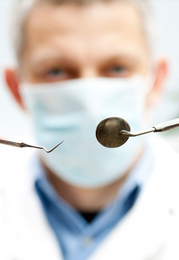 dentist showing tools close up